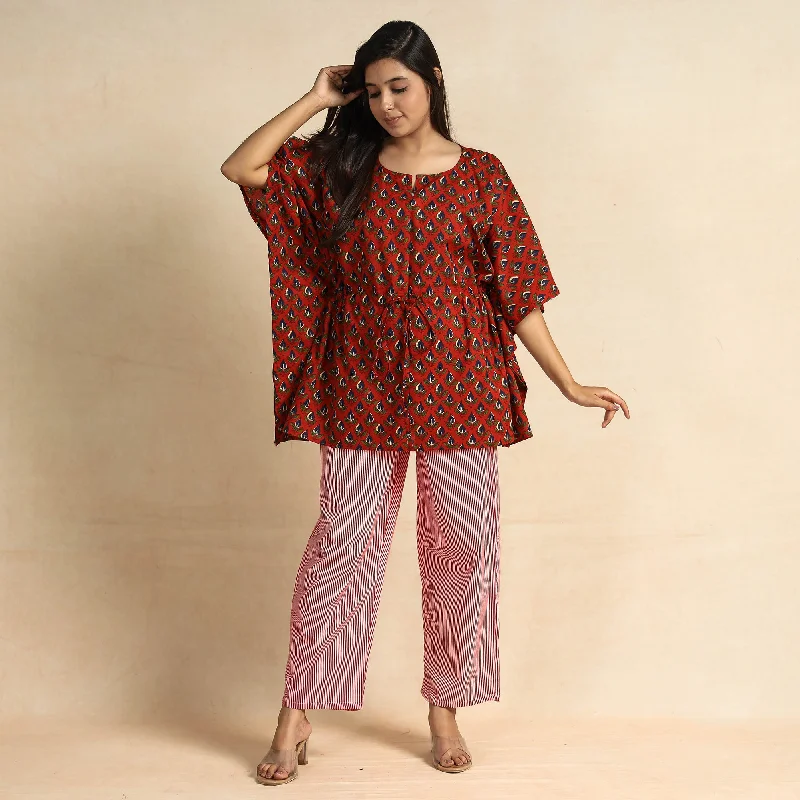 2023-448-1-77-bagru-block-printed-cotton-kaftan-pyjama-night-suit-set