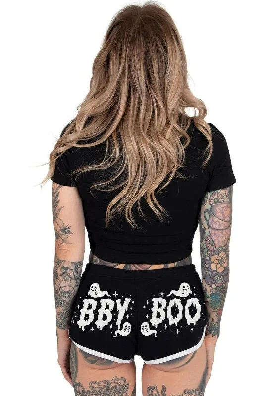 Baby Boo White Trim Short Shorts [BLACK/WHITE]