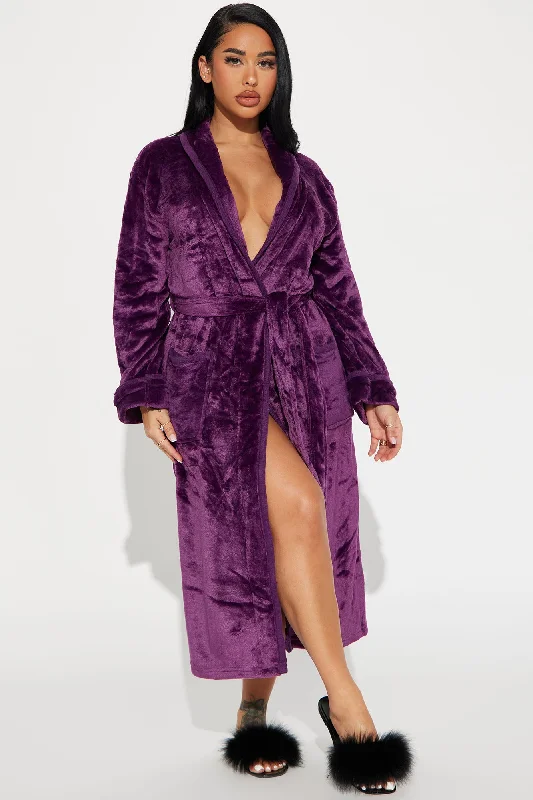 Self Care Plush PJ Robe - Purple