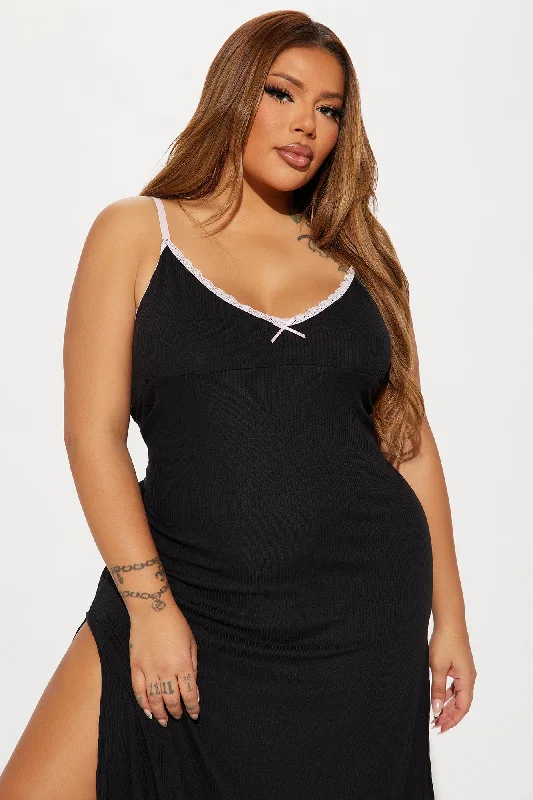 sleepy-girl-ribbed-maxi-cami-sleep-dress-black-1