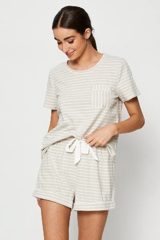 stripe-jersey-pajamas-set-short-sleeve-round-neck-nw1301a-81zb