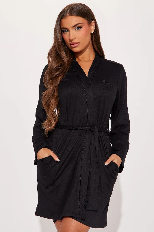 Too Busy Relaxing PJ Robe - Black