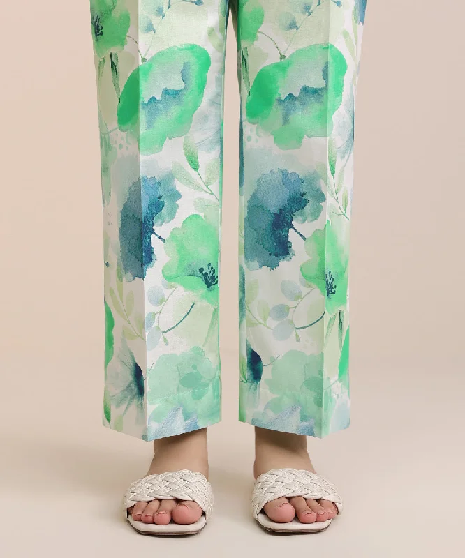 Printed Cambric Straight Pants