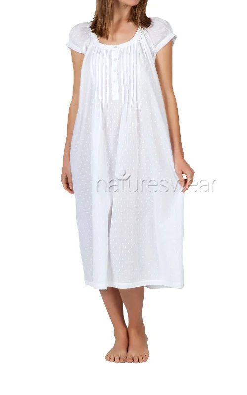 Arabella 100% Cotton Nightgown Sleeveless in White Hail Spot MD-758A