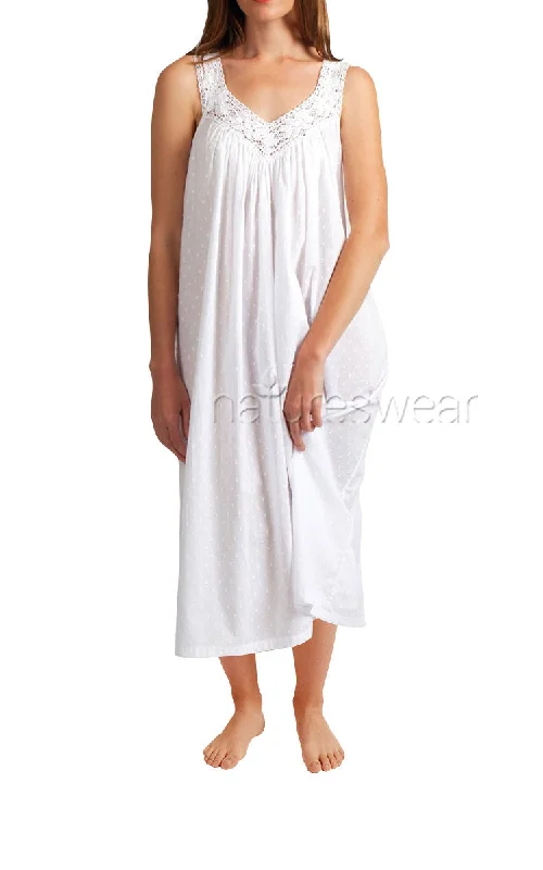 Arabella 100% Cotton Nightgown Sleeveless in White hailspot MD-403