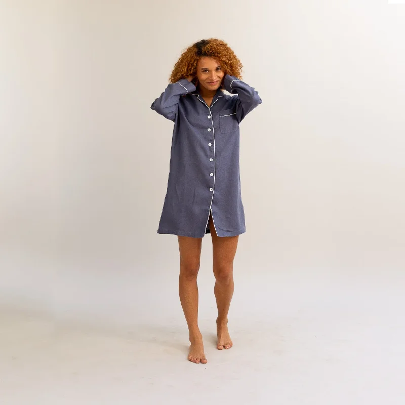 Blueberry Linen Night Shirt