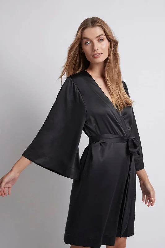 Jasmine Short Robe - Black