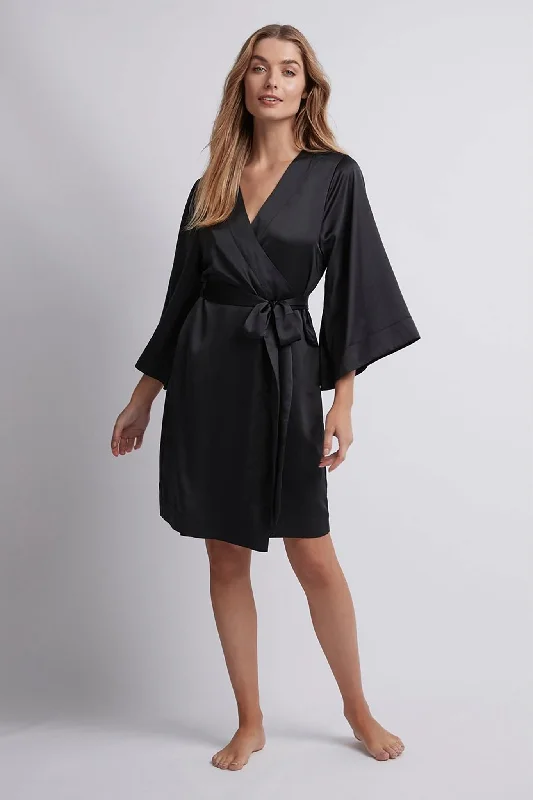 Jasmine Short Robe - Black