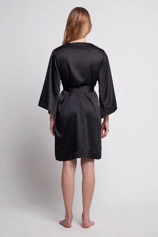 Jasmine Short Robe - Black