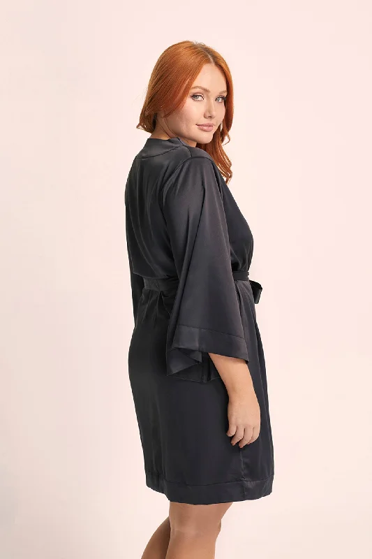 Jasmine Short Robe - Black