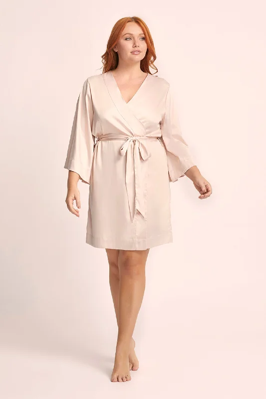 Jasmine Short Robe - Blush