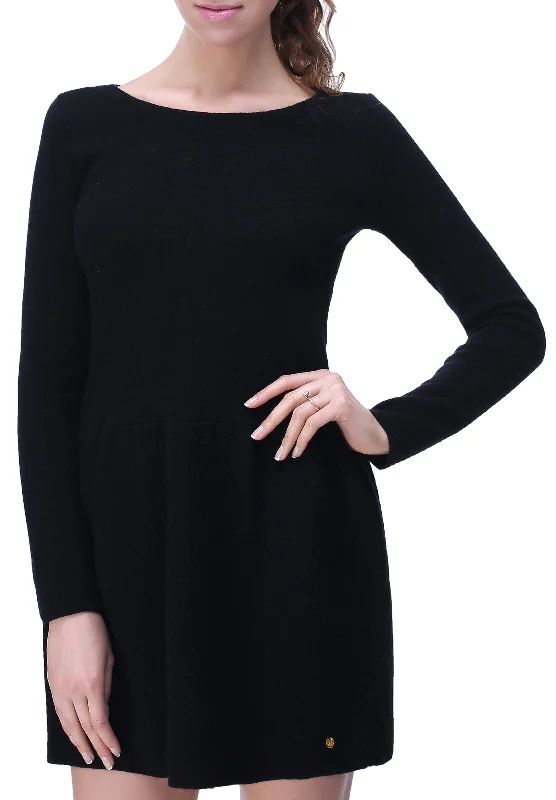 RH Women's Elegant Wool Sweater Dress w/ Zipper Back Top Pullover Blouse RH2060