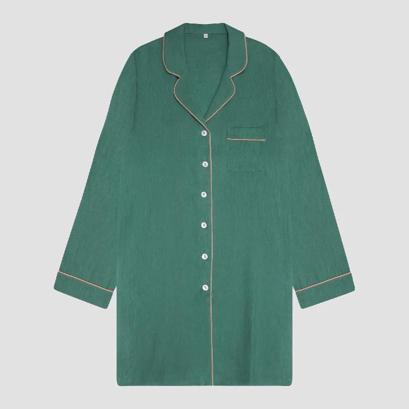 Tranquil Green Linen Women's Night Shirt