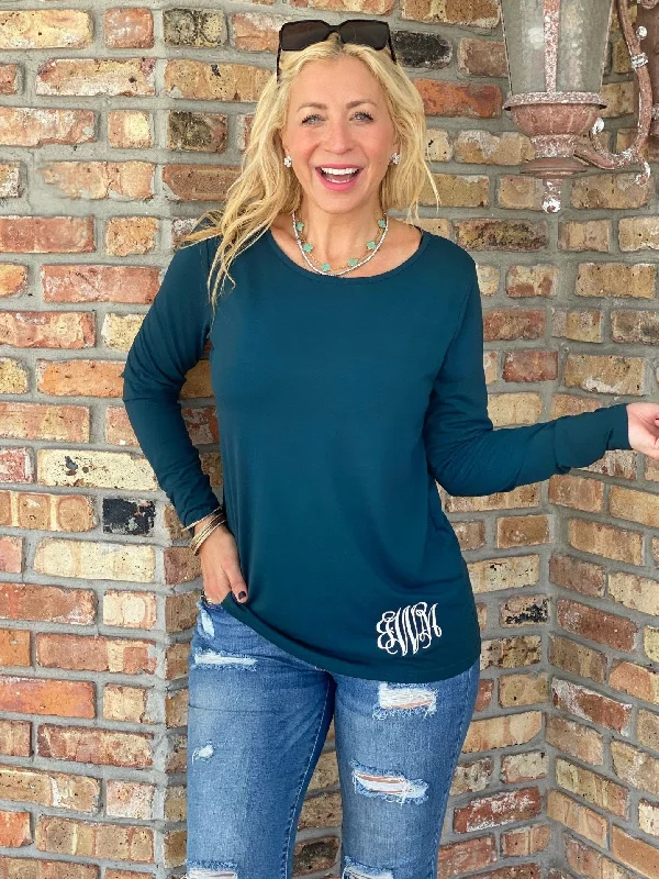 Monogram Taryn Teal Top