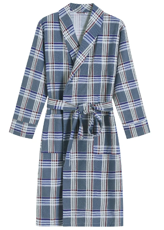 Men's Cotton Flannel Robe Soft Plaid Bathrobe - Available in Big & Tall