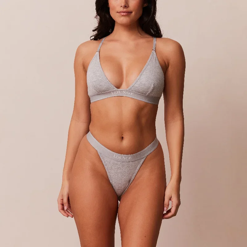 Bamboo Minimal Triangle Bra  - Grey