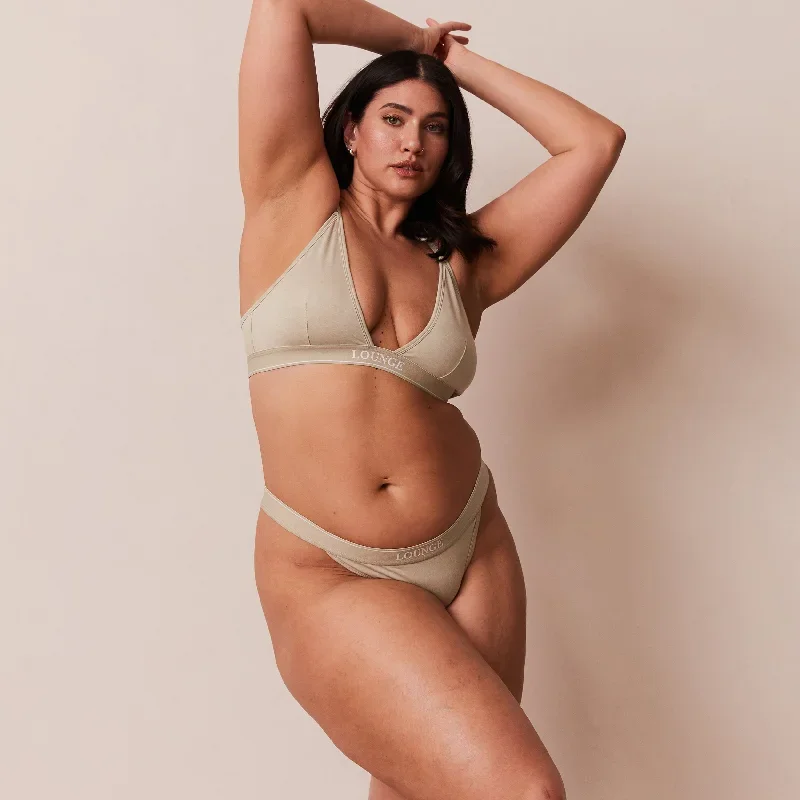 Bamboo Minimal Triangle Bra  - Olive