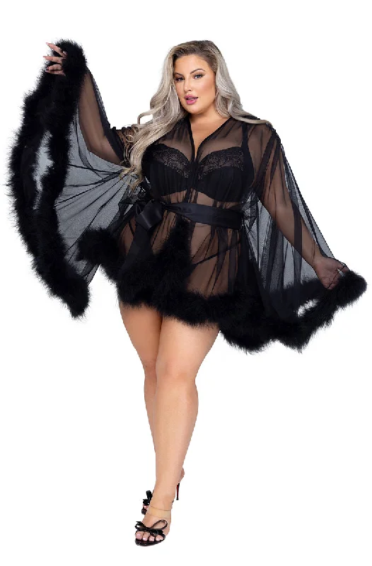 Black Mini Hollywood Glam Robe