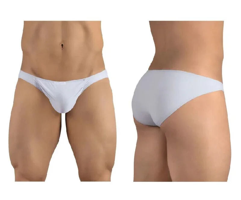 ErgoWear Brief Feel GR8 Ergonomically-Shaped Pouch Bikini Briefs Silver 1254