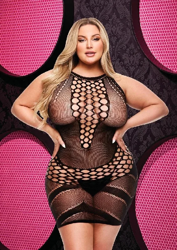 Givin' You Flava- Plus Size Fishnet Dress