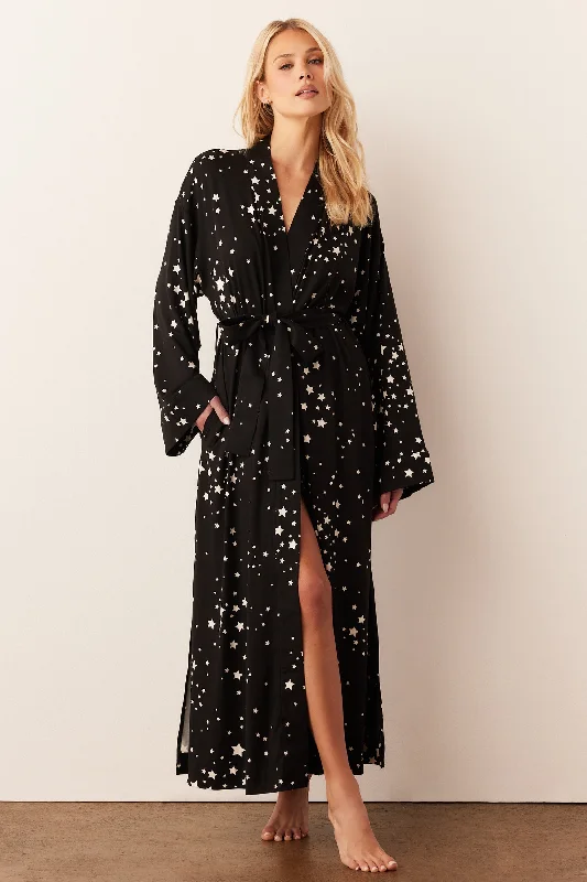 KAIA KIMONO ROBE | BLACK STARS