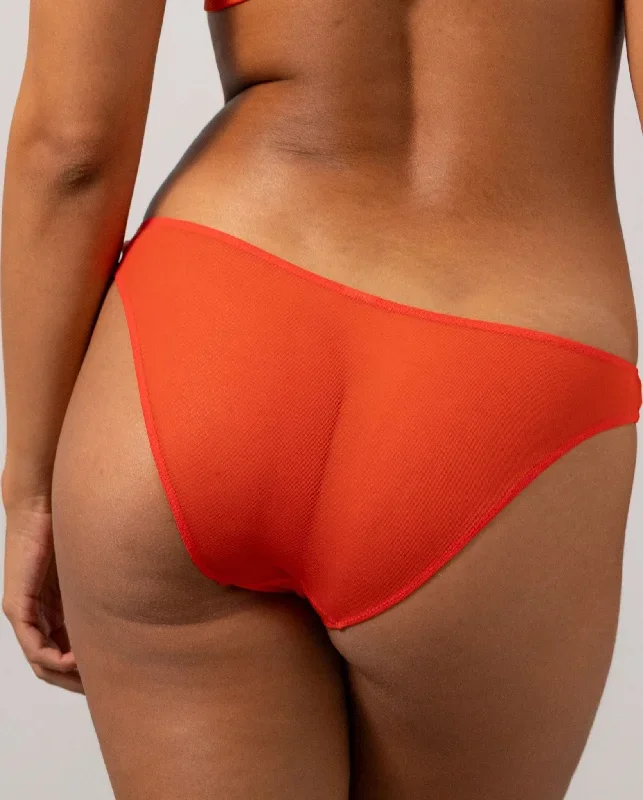 Mesh Bikini Briefs Fiery Red