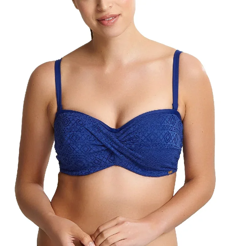 Panache Anya Crochet Twist Bandeau Underwire Bikini (SW1253)- French Blue