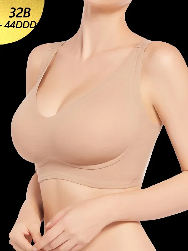 Seamless Wire-free Minimizer Bra with Wide Straps