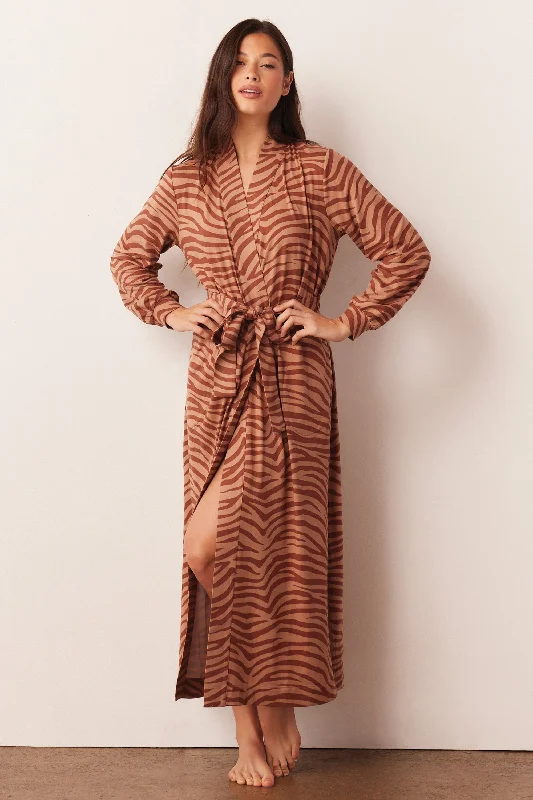 SKYLER BANDED LONG ROBE | BENGAL