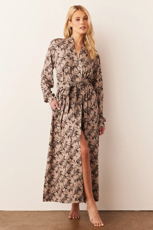 SKYLER BANDED LONG ROBE | CHAI