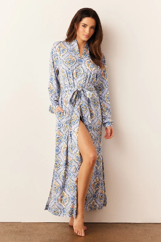 SKYLER BANDED LONG ROBE | VILLEROY