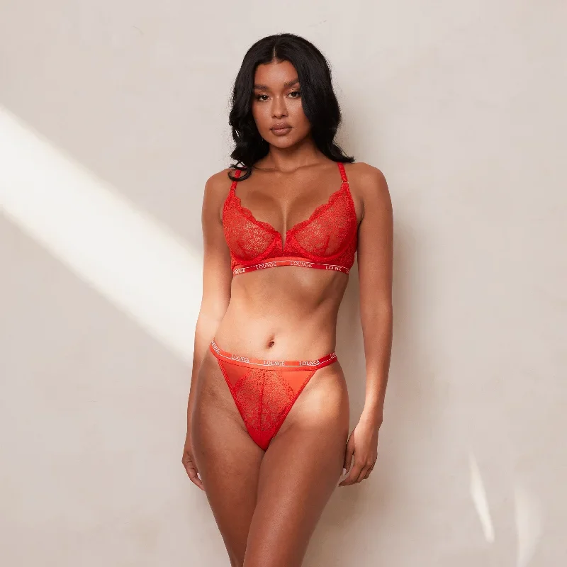 Royal Balcony Bra  - Red