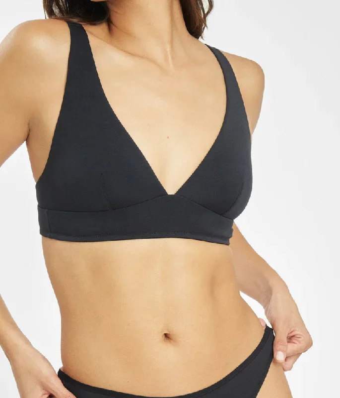 The All-Day Plunge Bralette: Jet Black