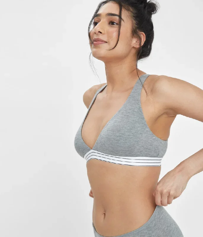 The Cross Back Bralette: Heather Gray