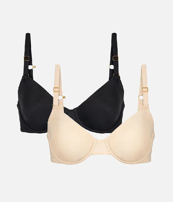 Unlined Bra Bundle: Jet Black/Toasted Almond