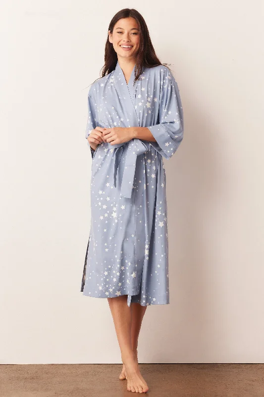 VERA MIDI ROBE | LIGHT BLUE STARS