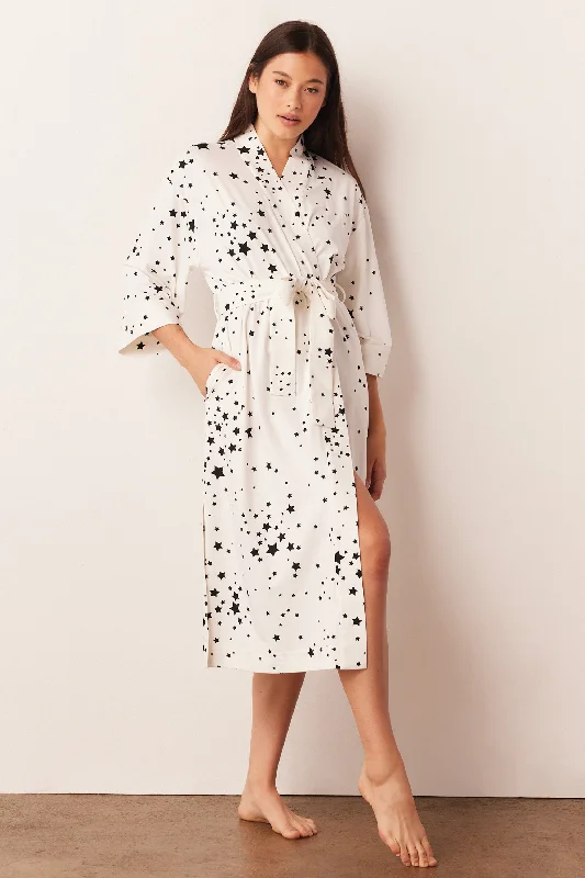 VERA MIDI ROBE | WHITE STARS