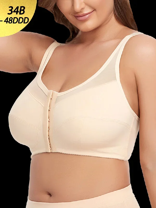 Women's Front Closure Wireless Back Support Bra